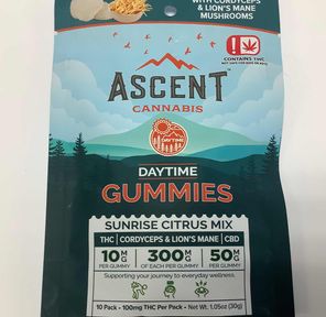 Ascent 10mg Gummies - Lion's Mane & Cordyceps