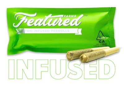 Featured Farms by Rove- Granddaddy Purple 2pk Infused Prerolls 1g (I)