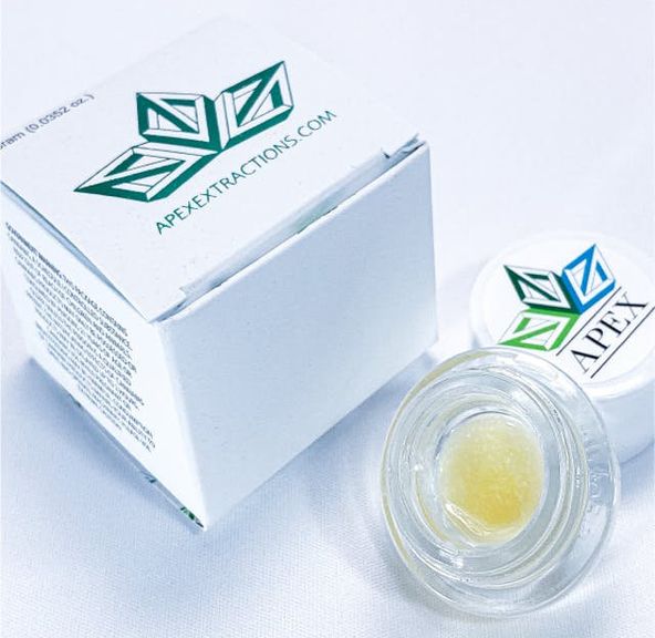 Apex Ivory Label | Concentrate | Garlic Butter (Cured Resin Sauce) | 1g | Hybrid | 75.49% THC
