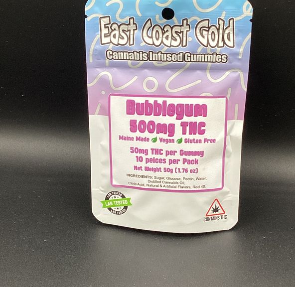 East Coast Gold- Bubblegum- Gummies- THC- 500mg