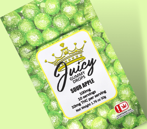 Sour Apple 100mg-10 count-Juicy Gummy Drops