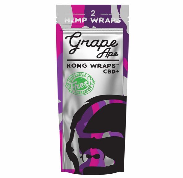 Rolling Papers- Kong Wraps Grape Ape CBD Hemp Wraps (Pack of 2)