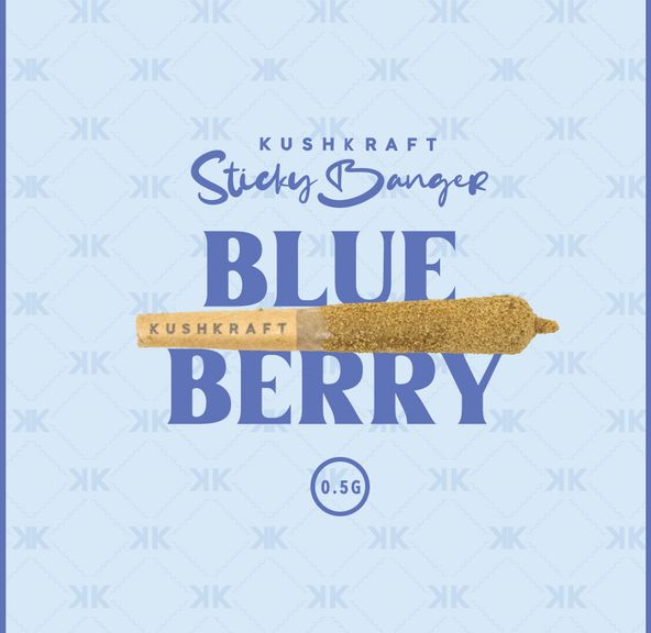 1 x 0.5g Infused Sticky Banger Pre-Roll Sativa Blueberry by KushKraft
