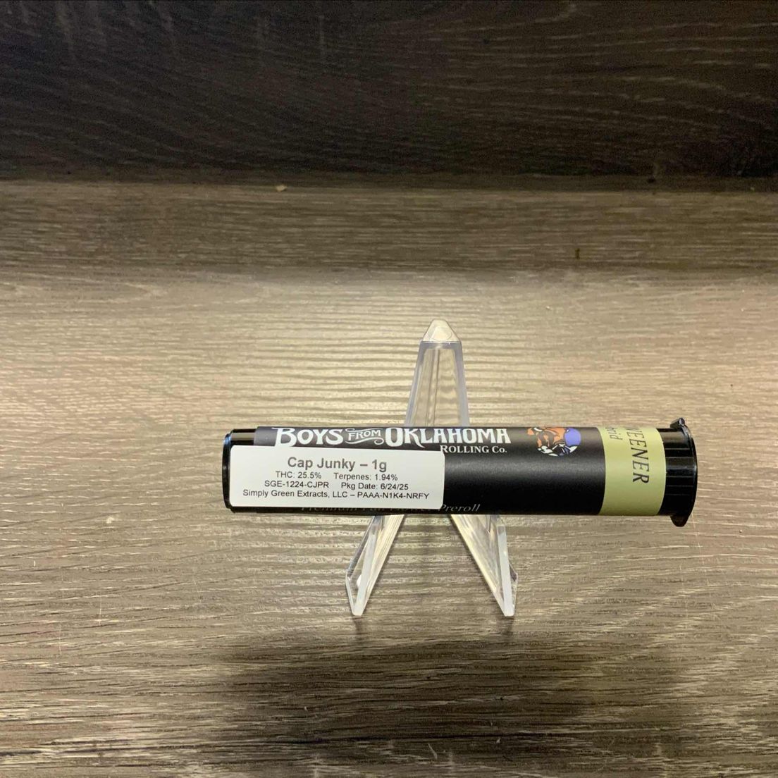 Cap Junky Boys from Oklahoma Preroll 1g