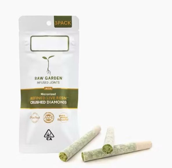 Raw Garden- Lemon Cream Sundae Crushed Diamonds Infused Joints 3pk 1.75g (H)