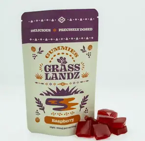 Grasslandz Raspberry Gummies - 100mg THC