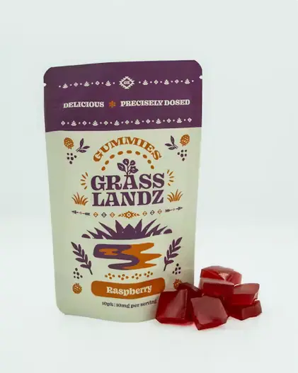 Grasslandz Raspberry Gummies - 100mg THC