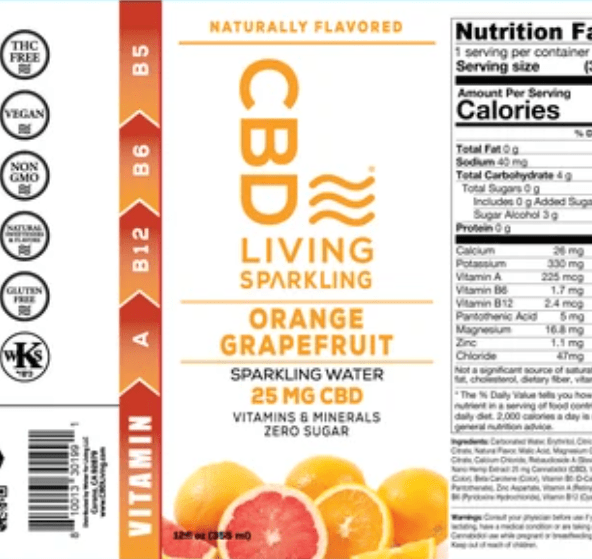CBD Sparkling Water - Orange Grapefruit