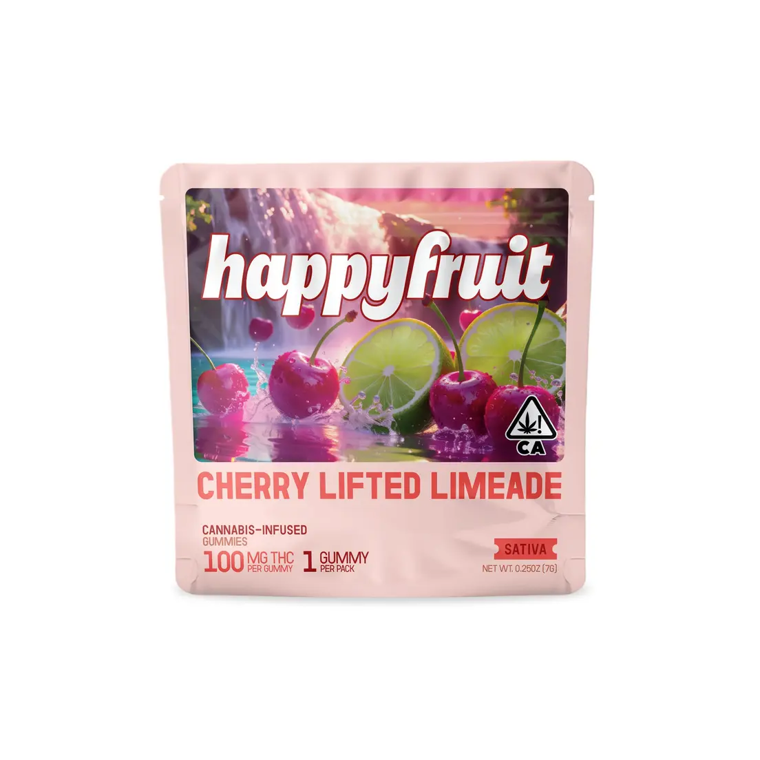 Happy Fruit Gummy Single Cherry Lifted Limeade 100mg