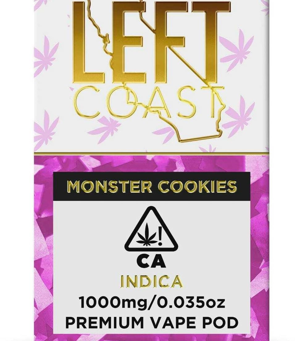 Left Coast Monster Cookies 1g Liquid Diamonds Pod 95% at The Gas
