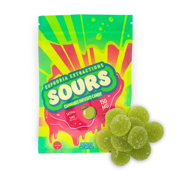 150mg Sativa Green Apple Sours by Euphoria Extractions (5mgx30)