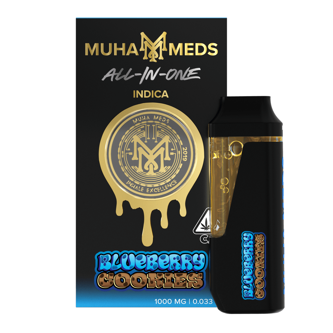 Muha | AIO Vape | 1g | Distillate | Blueberry Cookies