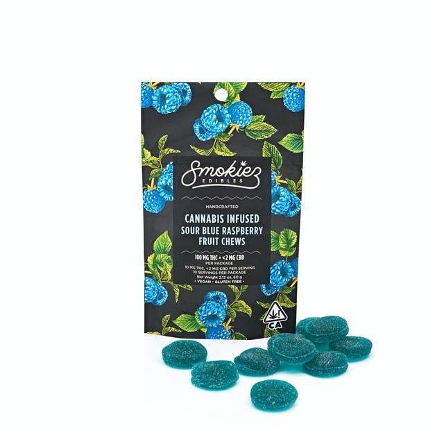 [Smokiez] Fruit Chews - 100mg - SOUR Blue Raspberry