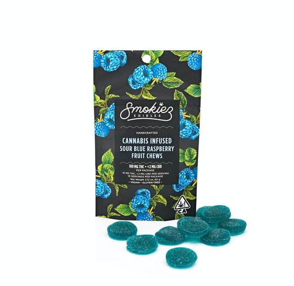 [Smokiez] Fruit Chews - 100mg - SOUR Blue Raspberry