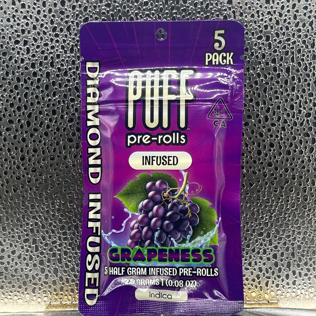 Puff - Grapeness Diamond Infused - 5 Pack Prerolls 2.5g