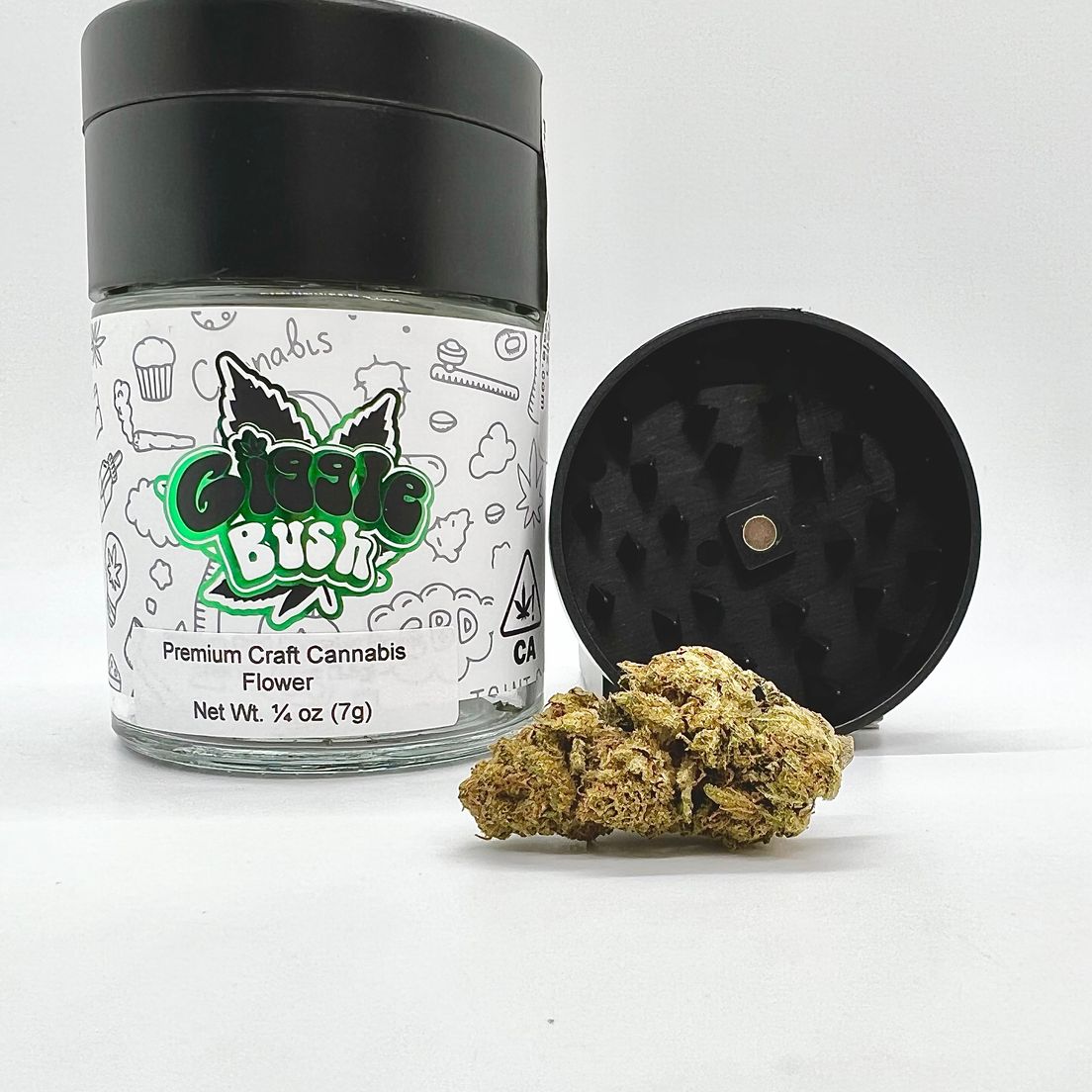 *BLOWOUT DEAL! $39 1/4 oz. Strawberry Cheesecake (Indoor/23.95%/Indica) - Giggle Bush + Built-in Grinder