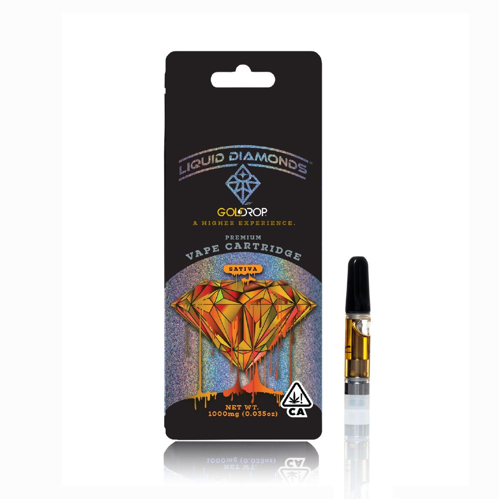 E. Gold Drop 1g THC Liquid Diamonds Vape Cartridge - Pina Fresca (S)