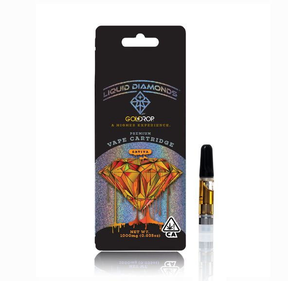 E. Gold Drop 1g THC Liquid Diamonds Vape Cartridge - Pina Fresca (S)