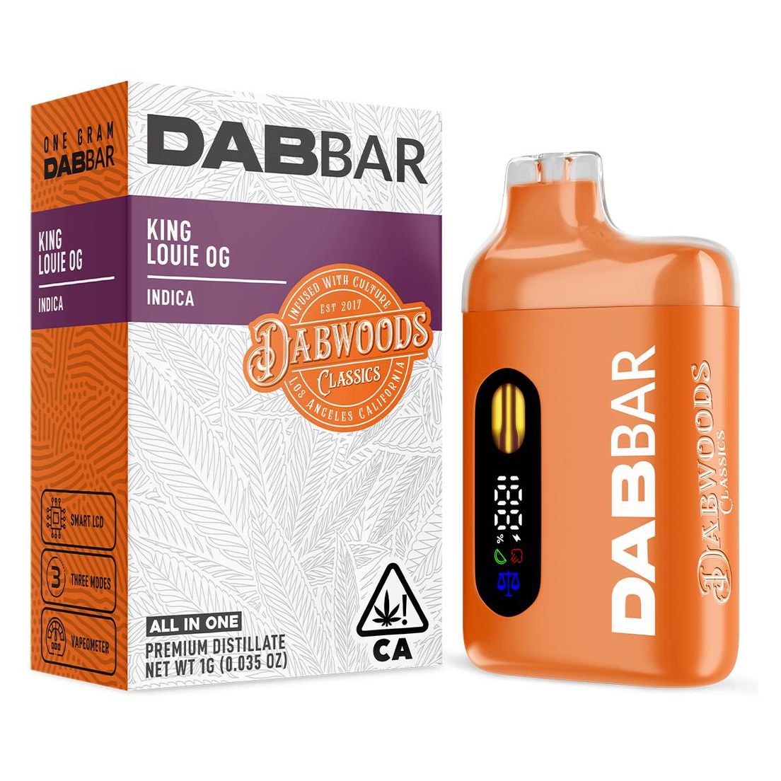 Dabwoods | AIO Vape | 1g | Distillate Dab Bar | King Louie OG
