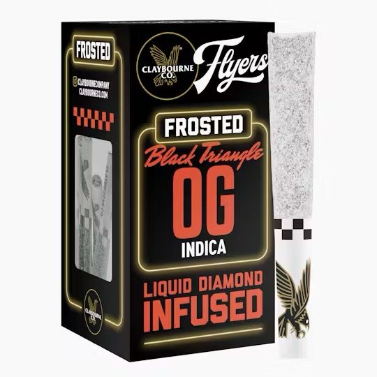 Claybourne Co.- Black Triangle OG Frosted Flyers Liquid Diamond Infused Prerolls (I)