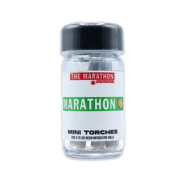 Marathon- Marathon Cookies Mini Torch Live Resin Infused Prerolls 5pk (I)