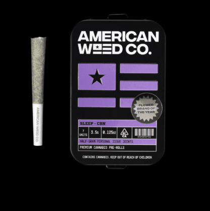American Weed Co. Infused Pre-roll Pack Lavender Dream CBN 3.5g