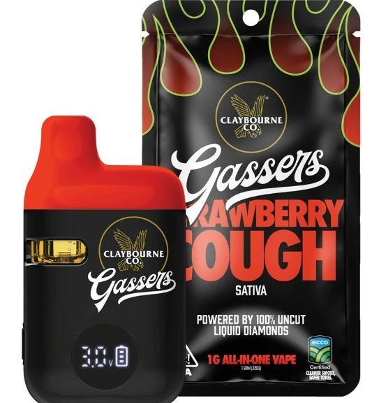 Claybourne Co- Strawberry Cough Gassers AIO 1g (S)