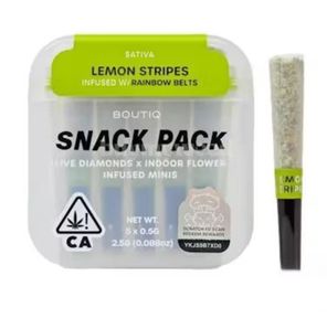 Boutiq Infused Mini Pre-roll 5pk Lemon Stripes x Rainbow Belts 2.5g