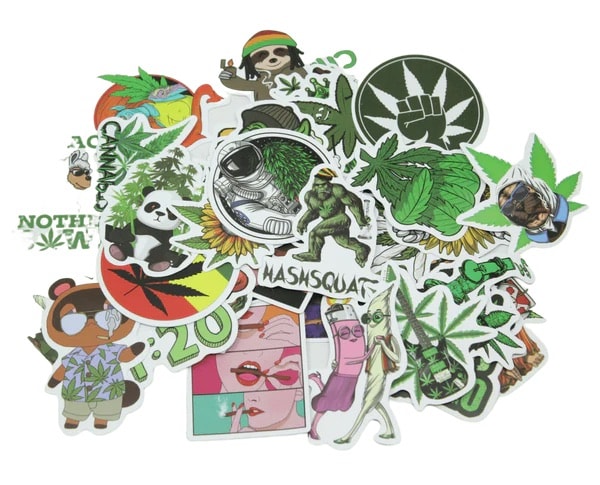 Pot Leaf Stickers - Assorted water proof