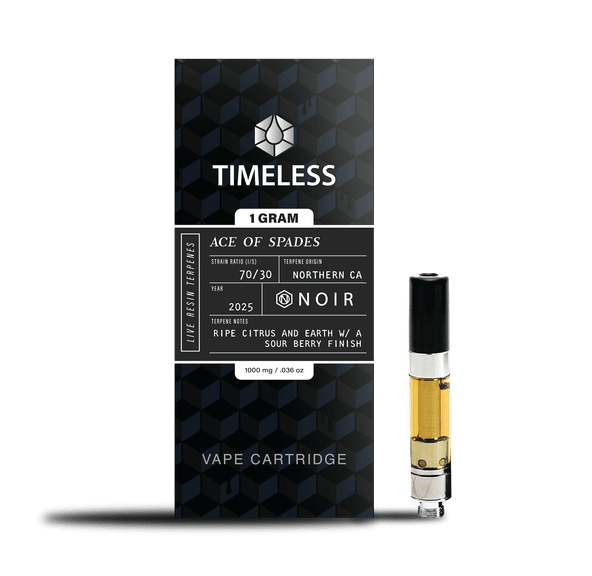 Timeless Vapes - NOIR Ace of Spades 1000mg Vape Cartridge (Live Resin) 1g - Indica