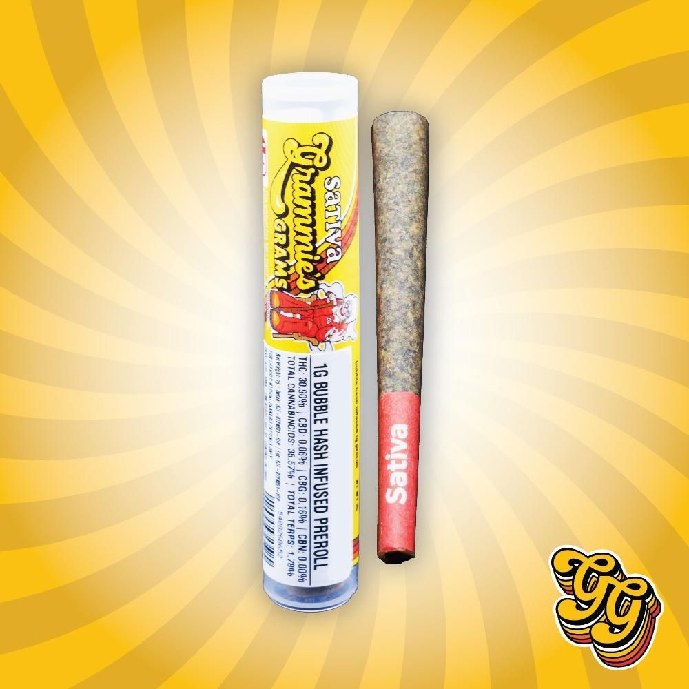 GRAMMIES GRAMS HONEYBEE BUBBLE HASH INFUSED PREROLL 1G