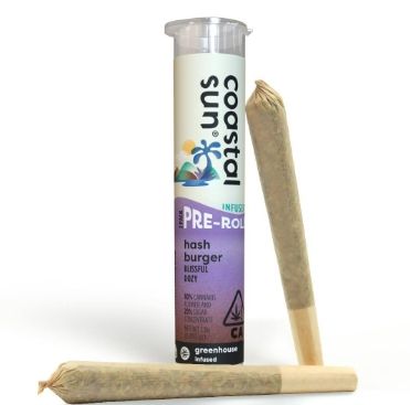 Coastal Sun - Hash Burger Infused 2pk Prerolls 1,5g