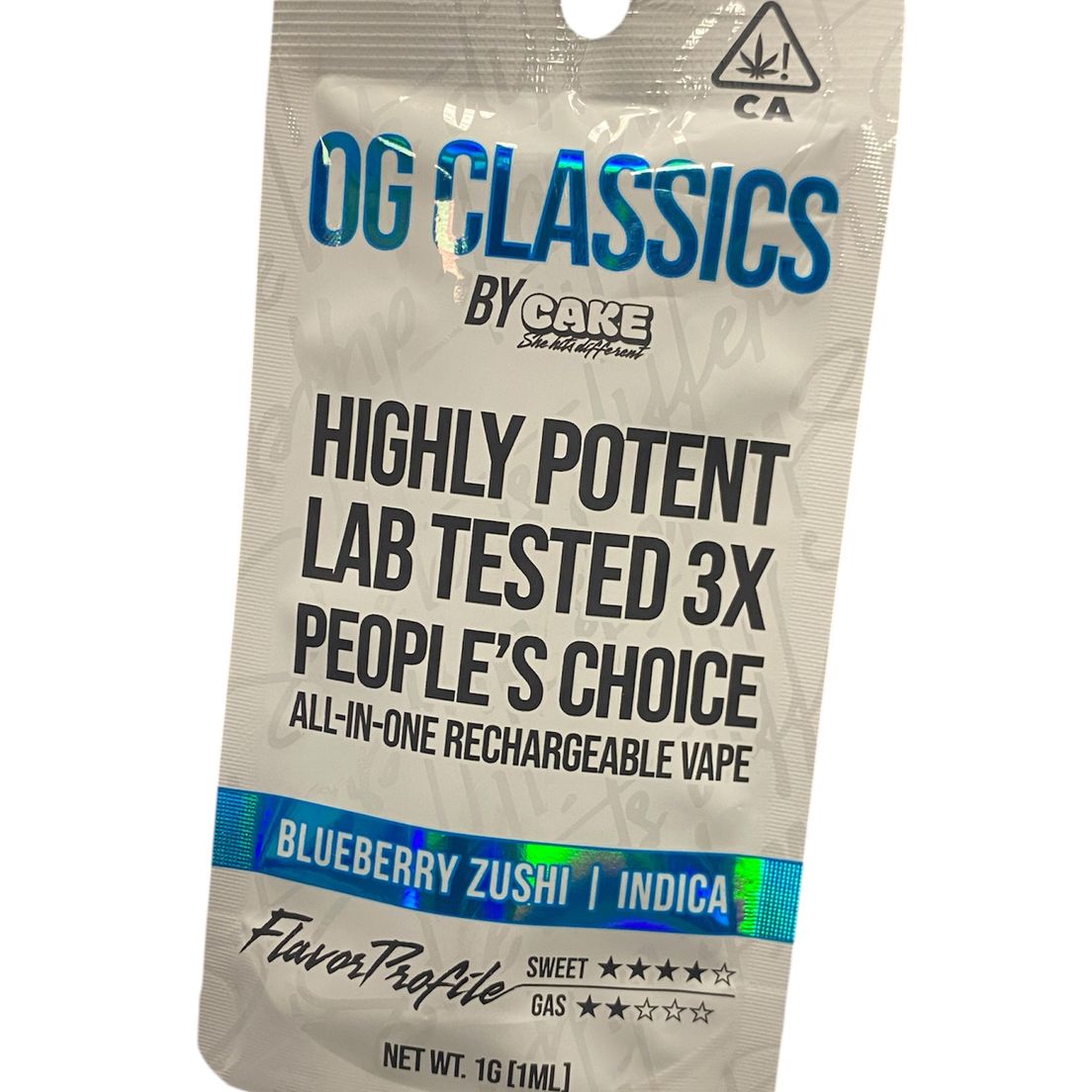 Cake OG Classics - Blueberry Zushi 1g Rechargeable Disp.