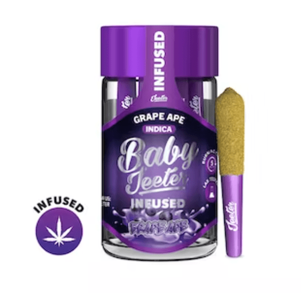 Baby Jeeter -Infused Pre-rolls - Grape Ape 0.5g - 5 pack (46.20% THC)