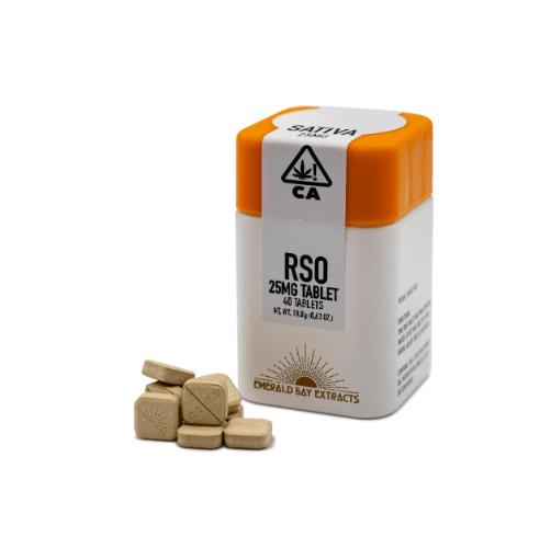 Emerald Bay Extracts 25mg RSO Tablets Sativa Gelonade 1000mg