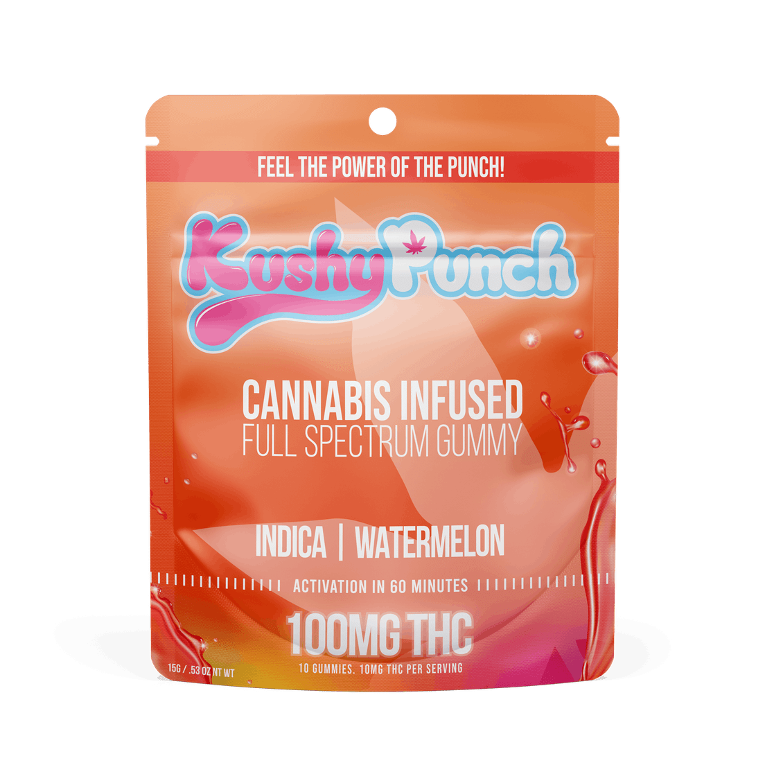 Kushy Punch - Watermelon - 100mg - Tray Gummies - Indica