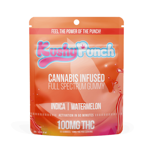 Kushy Punch - Watermelon - 100mg - Tray Gummies - Indica