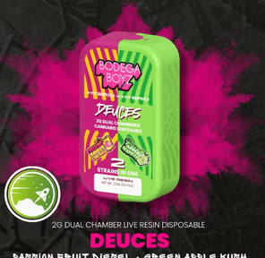 Deuces Passion Fruit Diesel x Green Apple Kush Live Resin Vape
