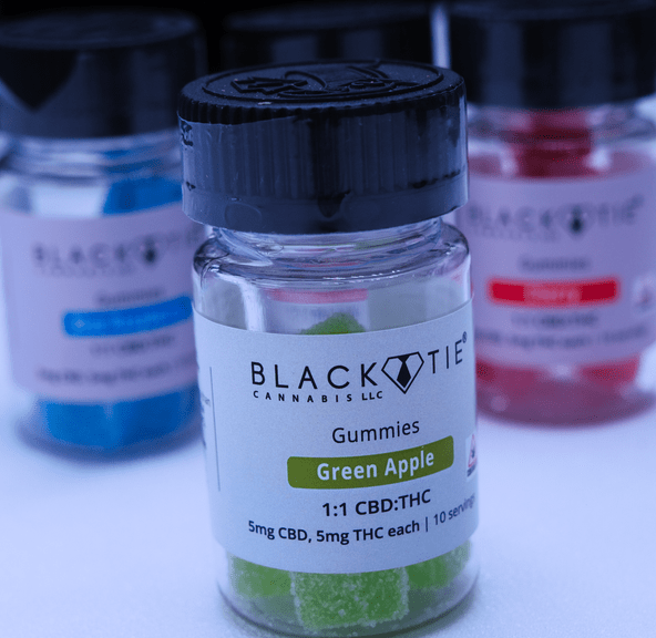 Black Tie- Green Apple- 1 To 1 Gummies- 100mg