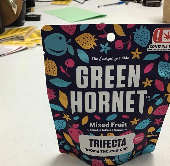 Green Hornet Mixed Fruit Trifecta 100mg Gummies
