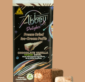 Abbey Delights Freeze Dried Ice Cream Puffs Chocolate Vanilla Swirl