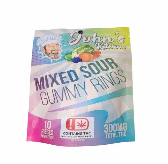 John's Kitchen Mixed Sour Gummy Rings 300mg