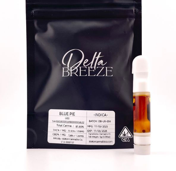 1g Blue Pie (Indica) Live Resin Cartridge - Delta Breeze