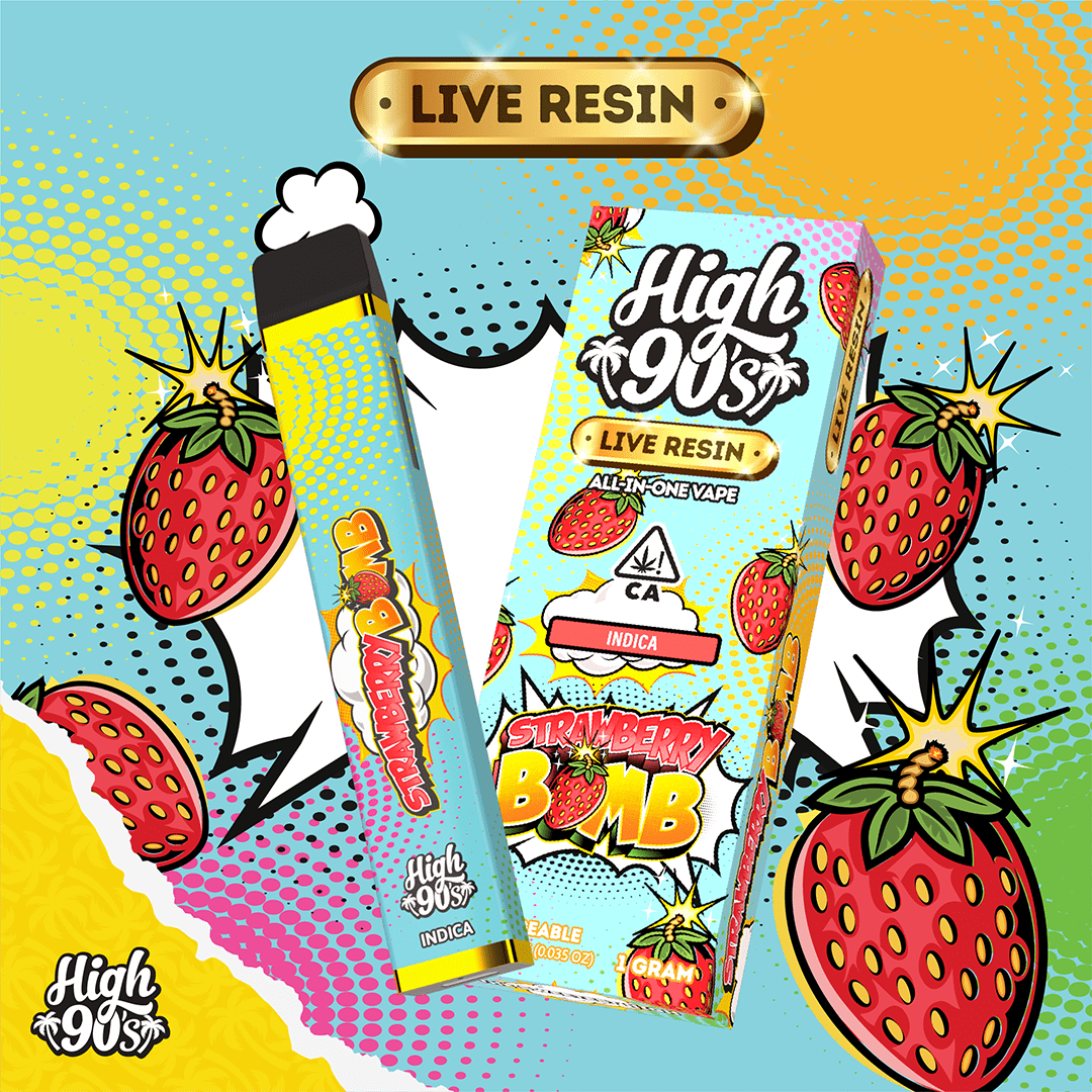 High 90s - Strawberry Bomb Live Resin - 1g AIO
