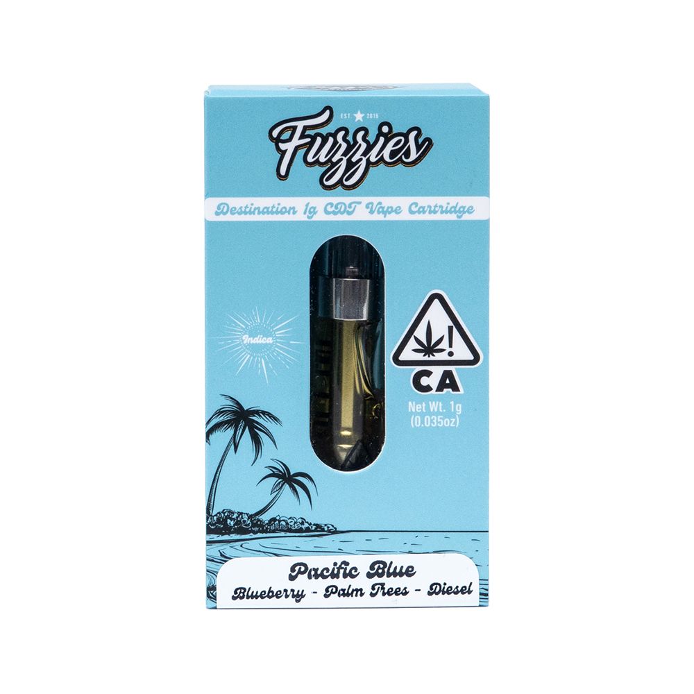 Fuzzies Pacific Blue 1g Cannabis Derived Terps Cartridge 88%
