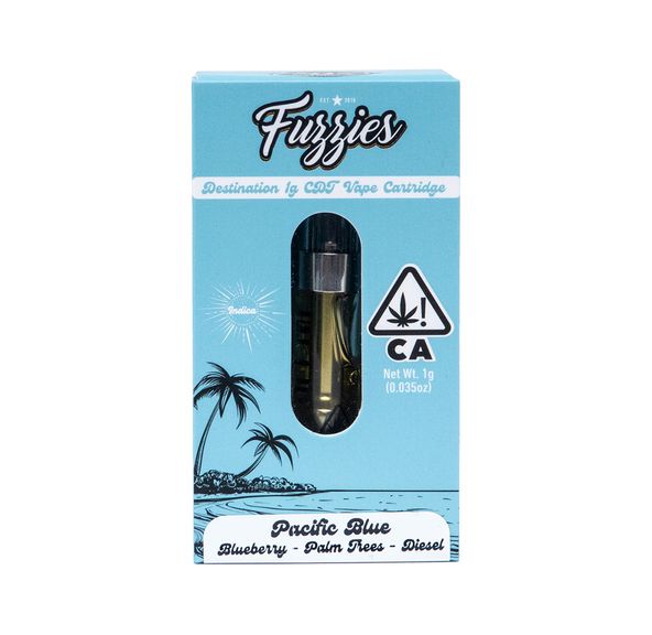 Fuzzies Pacific Blue 1g Cannabis Derived Terps Cartridge 88%