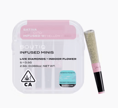 Boutiq Infused Mini Pre-roll 5pk Cafecito x Yellow Diesel 2.5g