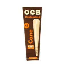 OCB- UNBLEACHED- KING SIZE CONE- 3 PACK