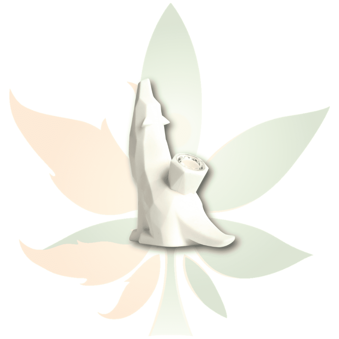 LIT Silicone - 5" White Wolf Bubbler - TS159W