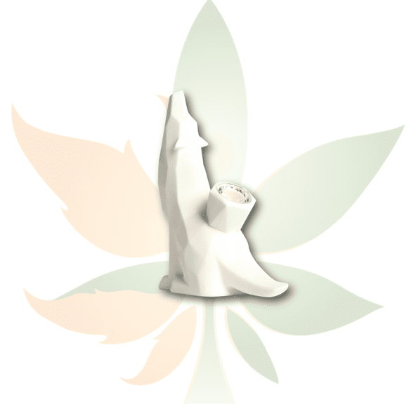 LIT Silicone - 5" White Wolf Bubbler - TS159W